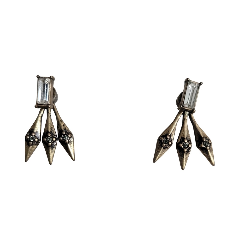 Chloe & Isabel Baguette Spear Stud Earrings Womens OS Brass Gold Art Deco